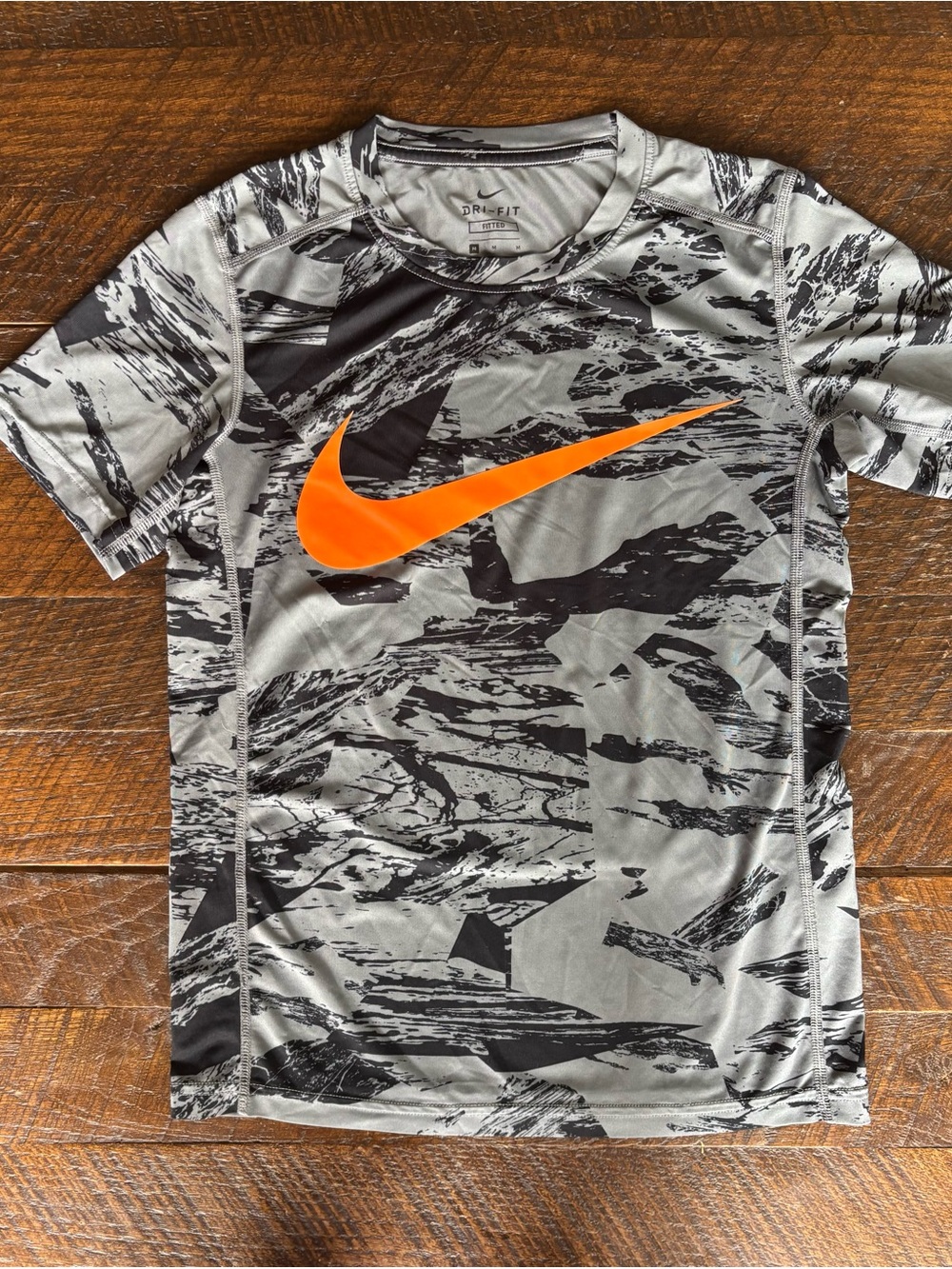 Nike Gray and Black Dri-FIT Performance Tee